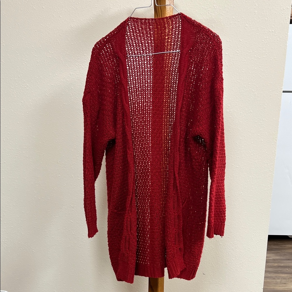 Source Unknown Vibrant Rust Off-the-Shoulder Sweater